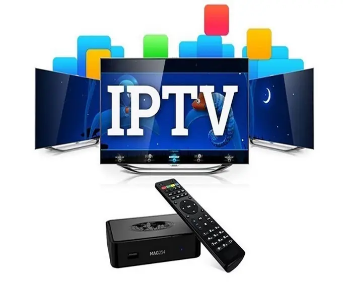 Abonnement IPTV Québec affiché sur un téléviseur avec interface moderne.